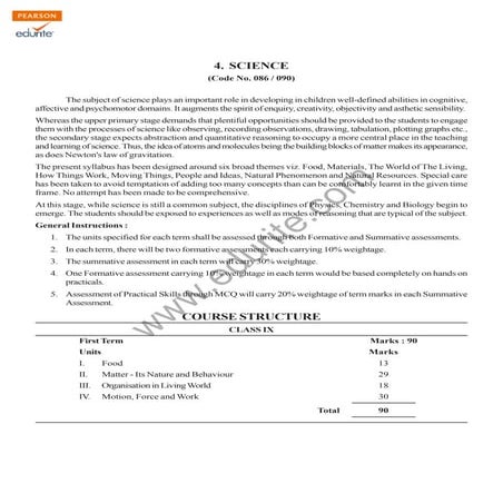 Class 9 Cbse Science Syllabus 2011-12