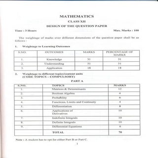 Cbse blueprint maths