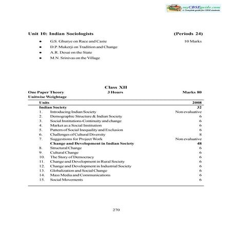 Cbse class 12 syllabus for sociology 2013 2014