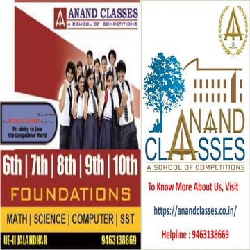 ANAND CLASSES-CBSE ICSE Math Science Computer For Class 4 5 6 7 8 9 10 11 12 ...