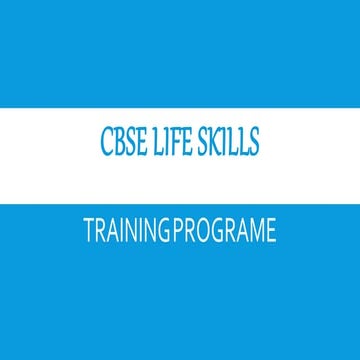 Cbse life skills training workshop 