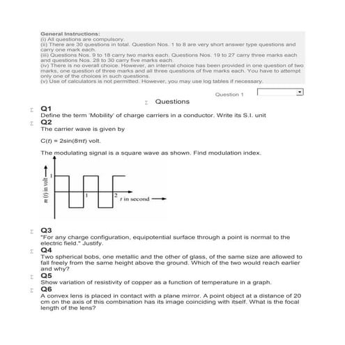 Cbse physisc question paper 2014