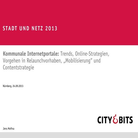 Kommunale Internetportale - Stadt und Netz 2013