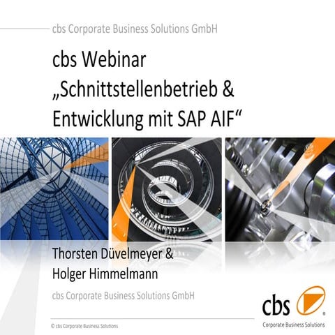 SAP Application Interface Framework (AIF) - Webinar Schnittstellenbetrieb & -...