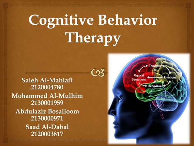 cognitive behavioral therapy (CBT)