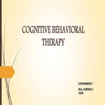 Cognitive Behavioral Therapy