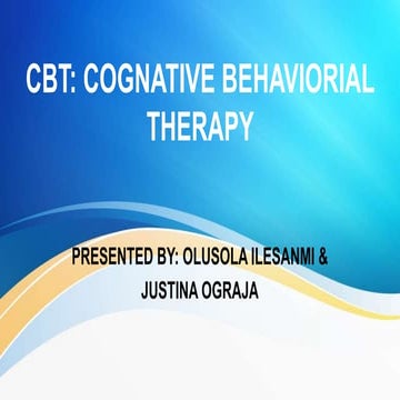 Cognitive behavioural therapy