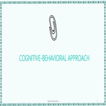 Cognitive Behavioral Approach