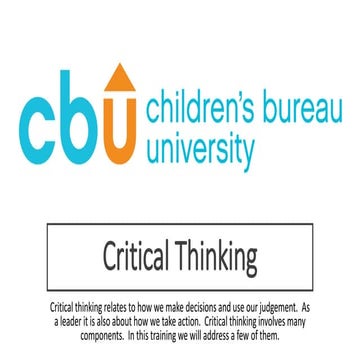 Critical Thinking for People Leaders