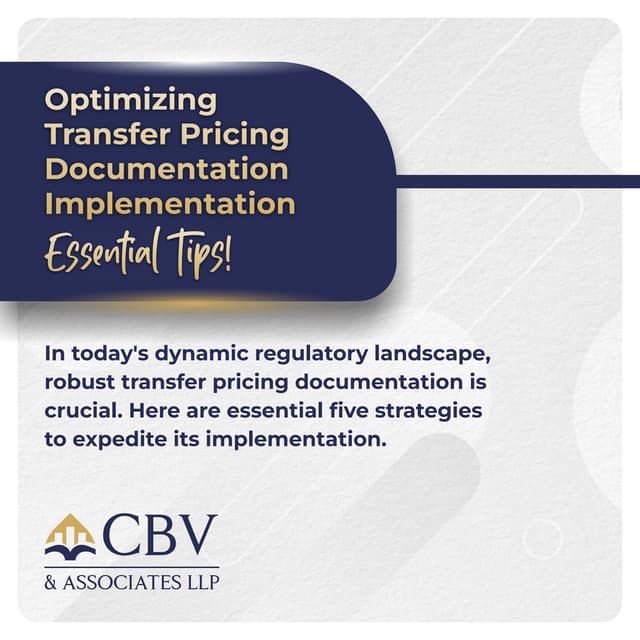 CBV & Associates - Optimizing Transfer Pricing Documentation Implementation -...