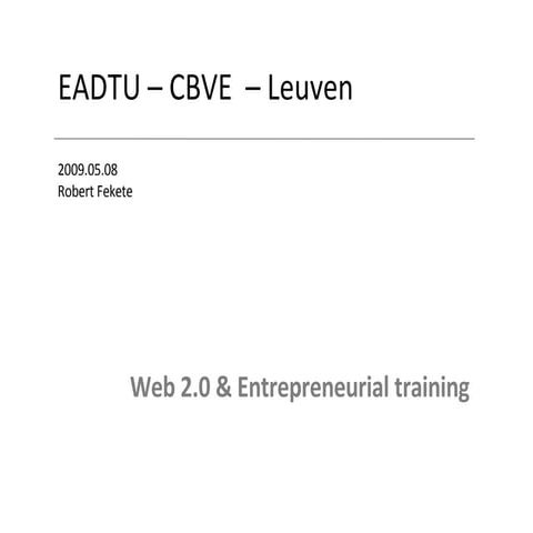 Web 2.0 & Entrepreneurial training
