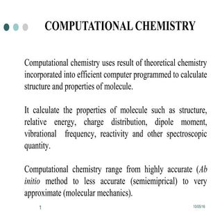 COMPUTATIONAL CHEMISTRY 