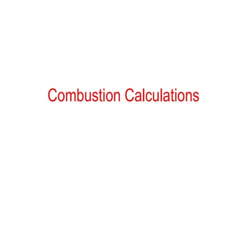 Combustion Calculations