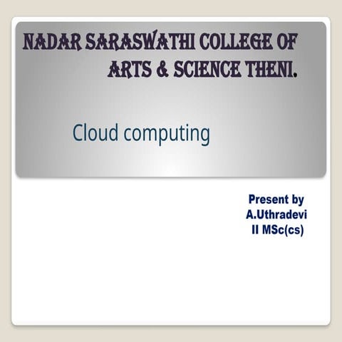 cloud computing ppt in computer science | PPT