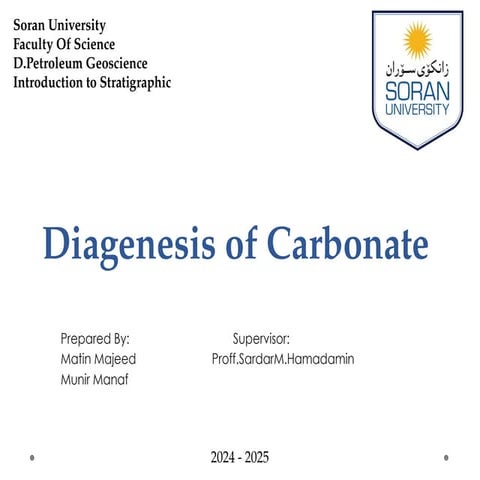 Diagenesis of carbonate