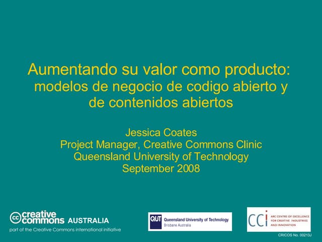 Open Source v Open Content Business Models - Spanish version