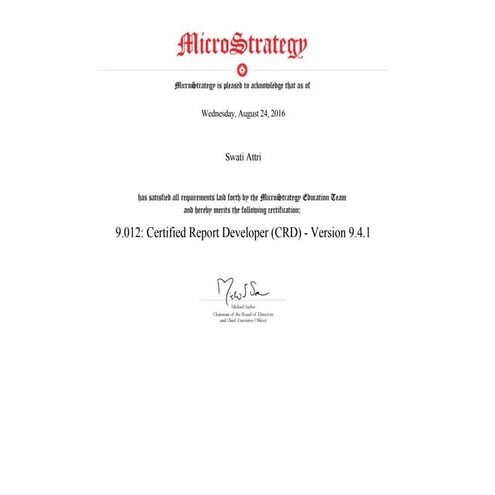 Certified Report Developer | PDF