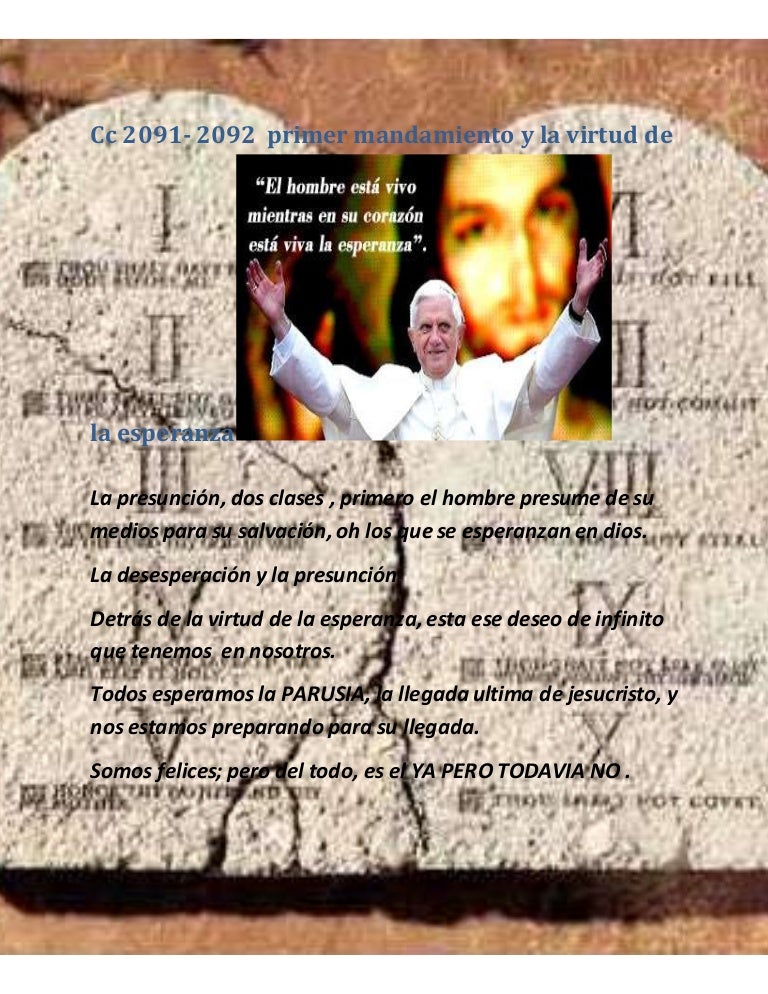 Cc 2091 primer mandamiento y la virtud de la esperanza