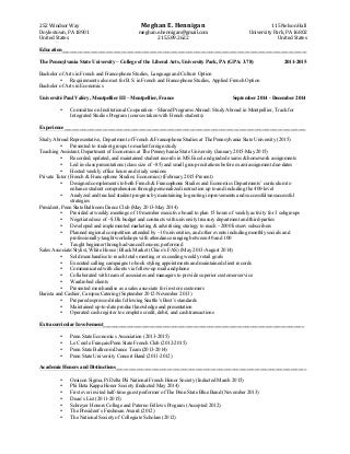 M.E.Hennigan.Resume.18.5.2015