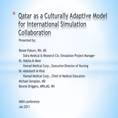 IMSH presentation Qatar Model_FINAL