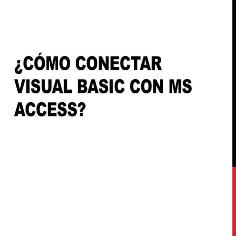 Como conectar visual basic con ms access | PDF