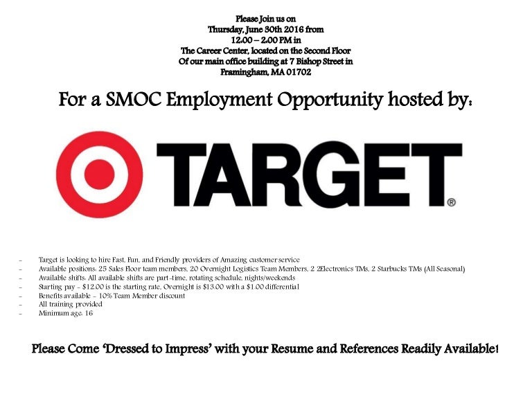Target Framingham Job Fair Flyer
