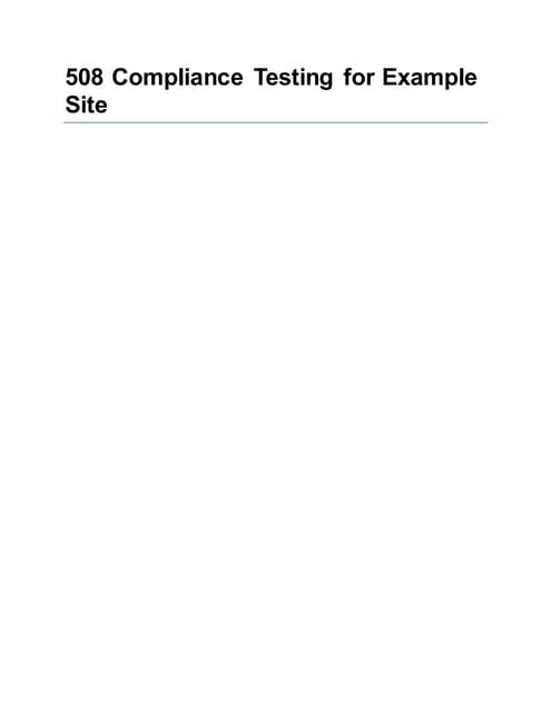 508 Compliance Testing for Example Site