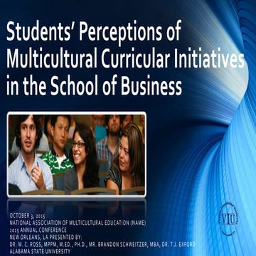 NAME 2015 Presentation (Student's Perception of Multicultural Curricular Init...