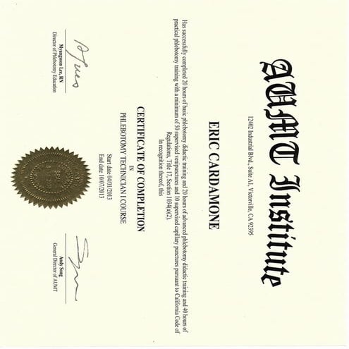 AUMT Completion Certificate