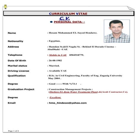 Hosam - CV 