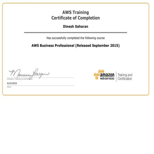 AWS Business Professional Certificate