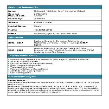 CV - Mahmoud | PDF