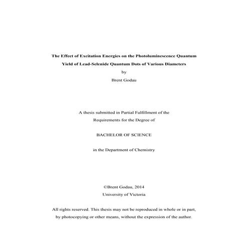 Brent Godau Chem 499 Thesis