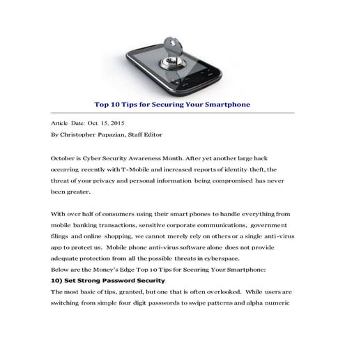 Smartphone Security Article