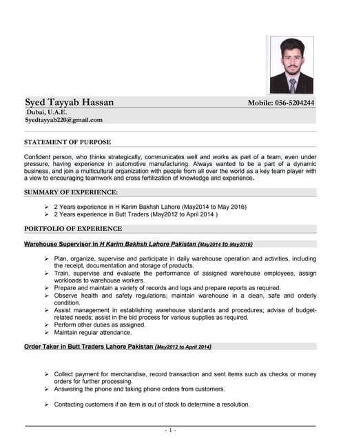 Syed Tayyab Hassan presentations