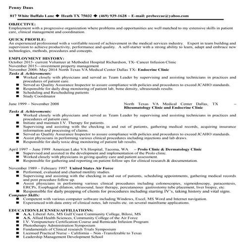 Updated Improved Licensed Professional Cytotechnologist Resume Short ...