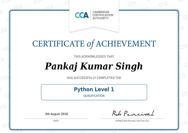 Cca certificate python level 1 PPT Cca certificate python level 1 PPT