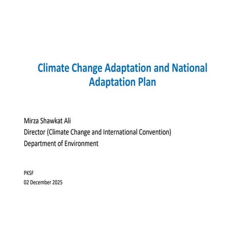 Climate Change Adaptation and NAP Bangladesh | PDF