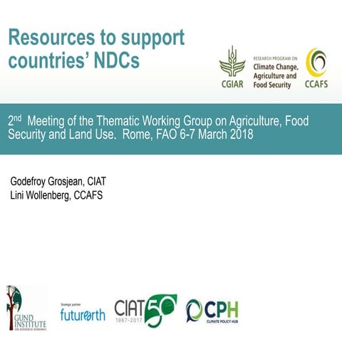 Resources to support countries' NDCs