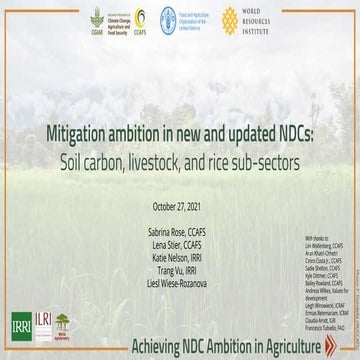 Achieving NDC Ambition in Agriculture: Mitigation ambition in new & updated N...