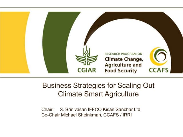 Business strategies to scale out climate smart agriculture 