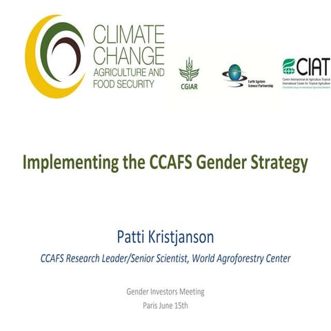 CCAFS gender strategy