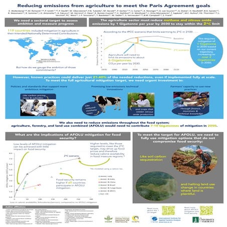 Reducing emissions from agriculture to meet the Paris Agreement goals