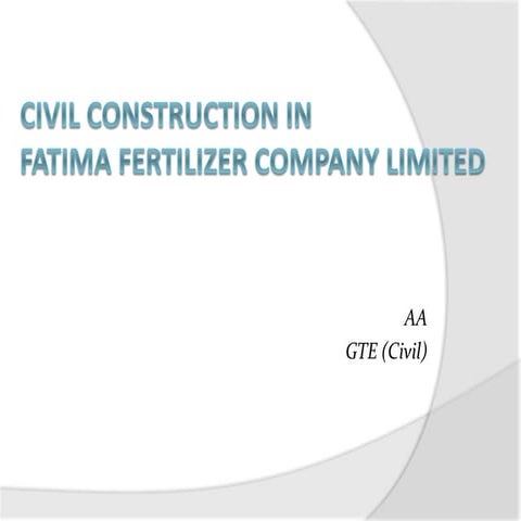 CIVIL CONSTRUCTION INFATIMA FERTILIZER COMPANY LIMITED