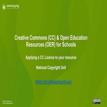 CC and OER for Schools - Applying a CC Licence to your Resource.pptx