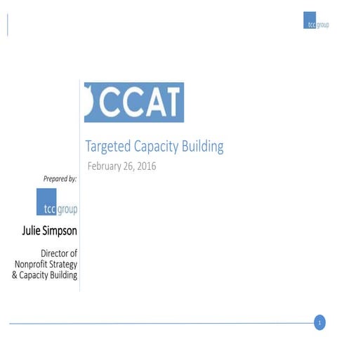 Targeted Capacity Building - CCAT Webinar