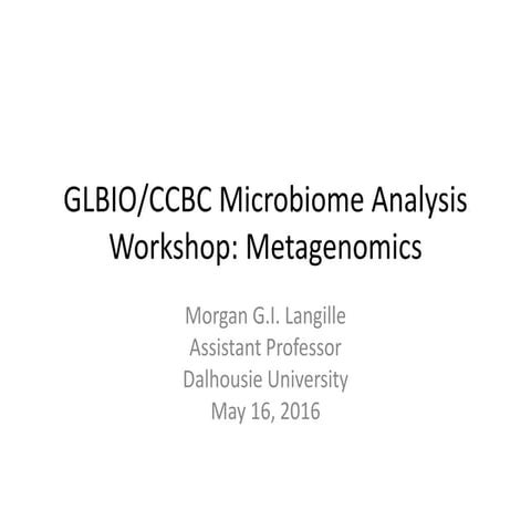 GLBIO/CCBC Metagenomics Workshop