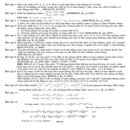 Các bài toán tổ hợp