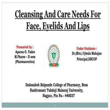 Cleansing and care needs;by aparna yadavv