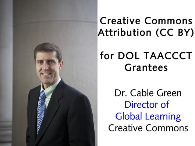 CC BY Overview for Round 3 DOL TAACCCT Grantees (Feb, 2014)